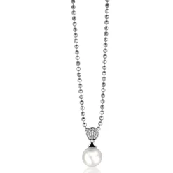 Zinzi zilveren parelhanger wit ZIH1151 (zonder collier)