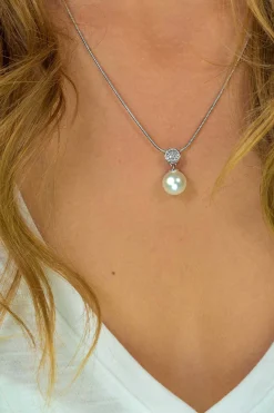 Zinzi zilveren parelhanger wit ZIH1151 (zonder collier)