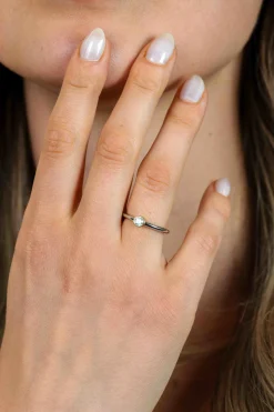 ZINZI zilveren ring bicolor glad rond met witte zirconia ZIR1177Y