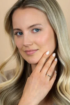 ZINZI zilveren ring bicolor glad rond met witte zirconia ZIR1177Y