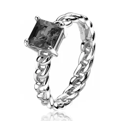 ZINZI zilveren ring gourmet grijs ZIR1163Z