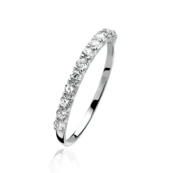 ZINZI zilveren ring wit ZIR827