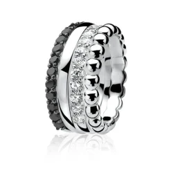 ZINZI zilveren ring zwart ZIR827Z