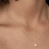 ZINZI zilveren ronde hanger geel verguld zonnetje ZIH2068G (zonder collier)