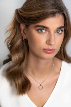 ZINZI zilveren ronde hanger 22mm gedraaid witte zirconia ZIH2128 (zonder collier)
