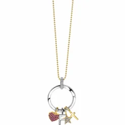 ZINZI zilveren ronde hanger 21mm met sluitring wit ZIH2061 (zonder collier)