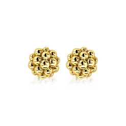 ZINZI zilveren ronde oorknoppen geelverguld 6mm bolletjes ZIO1968G