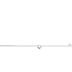 ZINZI zilveren  schakelarmband met hartvormige slot hanger 17-20cm ZIA2673