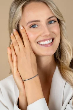 ZINZI zilveren schakel armband 3mm breed 18-21cm ZIA2647