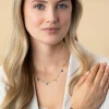 ZINZI zilveren schakelarmband met bolletjes en drie gladde hartjes 17-20cm ZIA2531