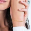 ZINZI zilveren schakelarmband geelverguld palmier 2mm breed ZIA1931G