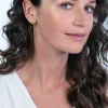 ZINZI zilveren schakelcollier geelverguld met balkje witte zirconia's, groene blauwe bruine kleurstenen 42-45cm ZIC1964G