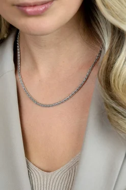 ZINZI zilveren schakelcollier palmier massief 3mm breed 45cm ZIC1912