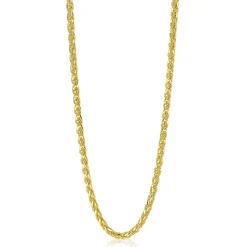 ZINZI zilveren schakelcollier geelverguld palmier 2mm breed 45cm ZIC1931G