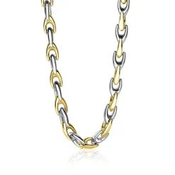 ZINZI zilveren schakelcollier geel verguld 6,4mm breed 45,5cm ZIC1641BG