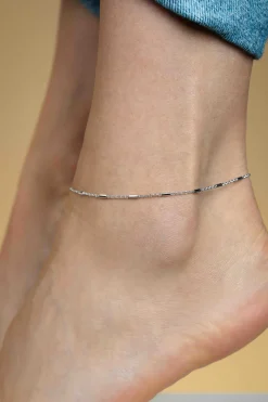 ZINZI zilveren schakel enkelbandje staafjes 23+4cm ZIE1648
