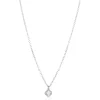 ZINZI zilveren schakelketting met een lichtblauwe klaver in het midden 40-45cm ZIC2905B