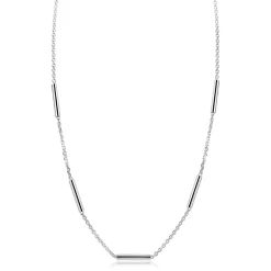 ZINZI zilveren schakelketting 45cm met vijf gladde ronde staafjes ZIC2800