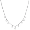 ZINZI zilveren schakelketting met negen ronde witte glasparels in verschillende groottes, speels verdeeld over de ketting 40-45cm ZIC2623