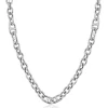 ZINZI zilveren schakel ketting, waarbij ronde schakels zijn gecombineerd met trendy grotere marine schakels 7,4mm breed 42-45cm ZIC2580