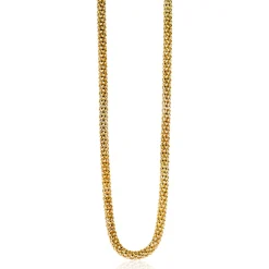 ZINZI zilveren schakelketting geel verguld 4,5mm breed 45cm ZIC1057G