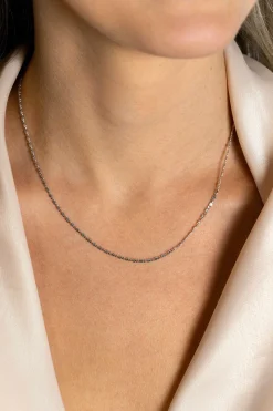 ZINZI zilveren scroll schakelketting, waarbij de schakels een dubbele krul/kronkeling maken 42-45cm ZIC2479