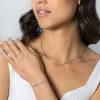 ZINZI zilveren slangen-armband met vierkant geslepen schakels en 15 verfijnde glanzende bolletjes 17-20cm ZIA2471