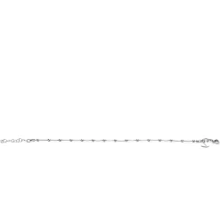 ZINZI zilveren slangen-armband met vierkant geslepen schakels en 15 verfijnde glanzende bolletjes 17-20cm ZIA2471