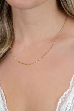 Zinzi zilveren slangen collier geel verguld 1mm breed 45cm ZISL45G