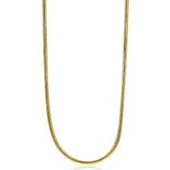 Zinzi zilveren slangen collier geel verguld 1mm breed 45cm ZISL45G