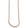 ZINZI zilveren slangen collier rosé verguld 1mm breed 45cm ZISL45R