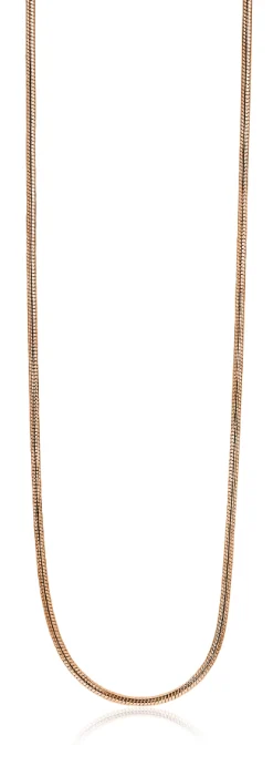 ZINZI zilveren slangen collier rosé verguld 1mm breed 45cm ZISL45R