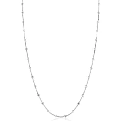 ZINZI zilveren slangen-ketting met vierkant geslepen schakels en 40 verfijnde glanzende bolletjes (2,5mm breed) 43-45cm ZIC2471