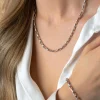 ZINZI zilveren stoere schakelketting 45cm met rechthoekige schakels 3,8mm breed ZIC2514