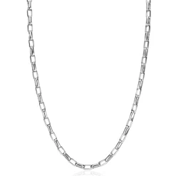 ZINZI zilveren stoere schakelketting 45cm met rechthoekige schakels 3,8mm breed ZIC2514
