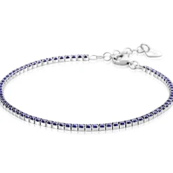 ZINZI zilveren tennis armband 2,1mm breed met rijzetting saffierblauwe kleurstenen ZIA2891B