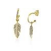 ZINZI zilveren trendy oorsieraden 14K geel verguld veertje ZIO1867G
