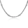 ZINZI zilveren vierkante schakel ketting 6mm breed afwisselend bezet met witte zirkonia's 45cm ZIC2678